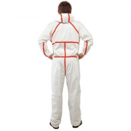 3M4565防护服白色连体红色胶条防化服