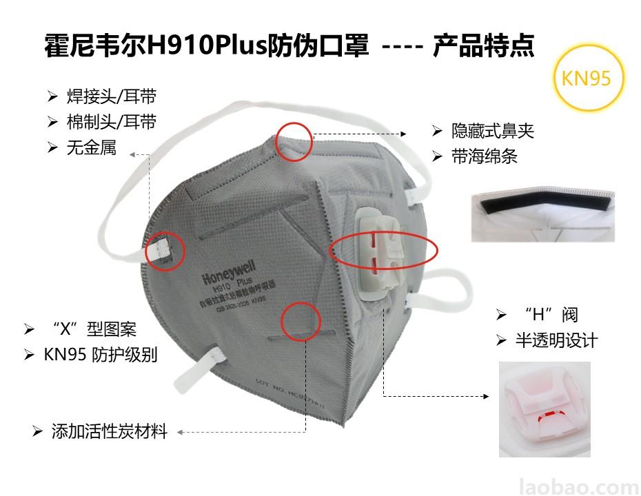 霍尼韦尔Honeywell H901VPlus KN95带阀折叠式口罩头带式活性炭H1009102CV