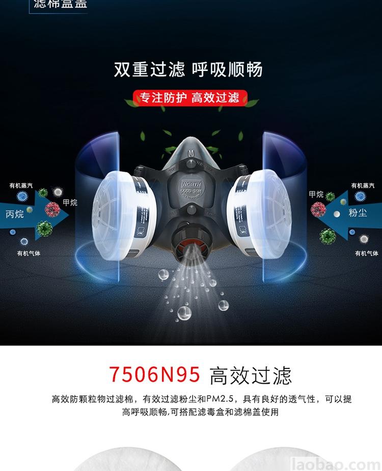 霍尼韦尔Honeywell5500系列防毒面具套装防有机蒸汽 工业粉尘喷漆焊接打磨农药实验室防尘面罩