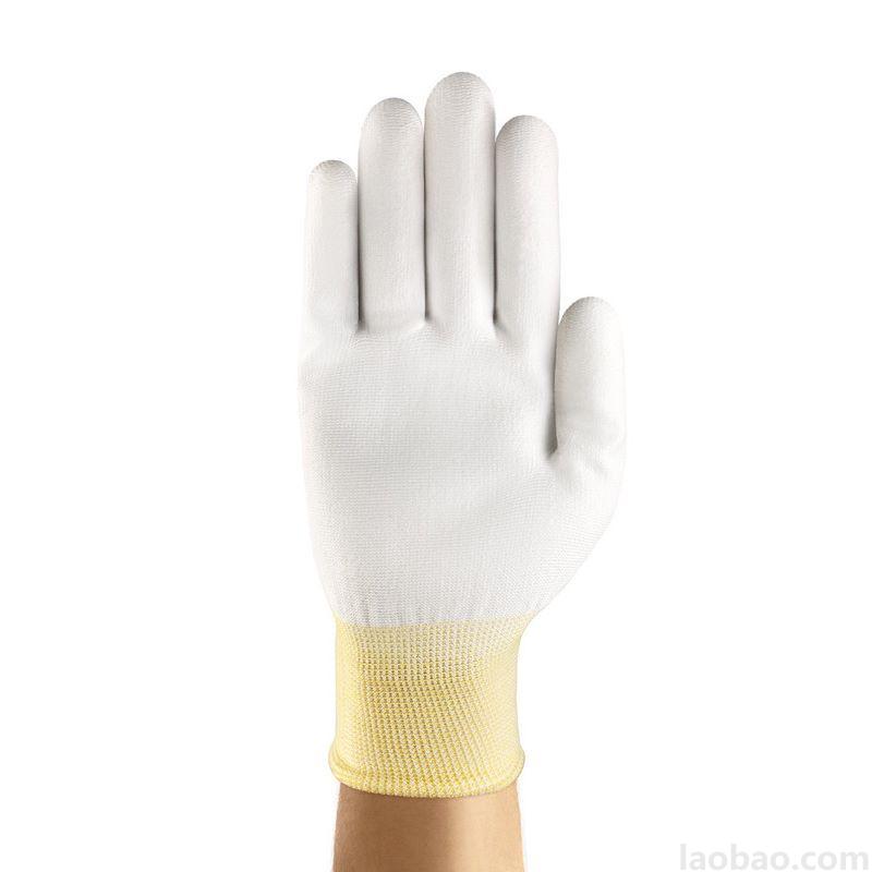 安思尔Ansell白色涂层手套EN4级耐磨耐油EN3级抗撕裂工业手套48-125